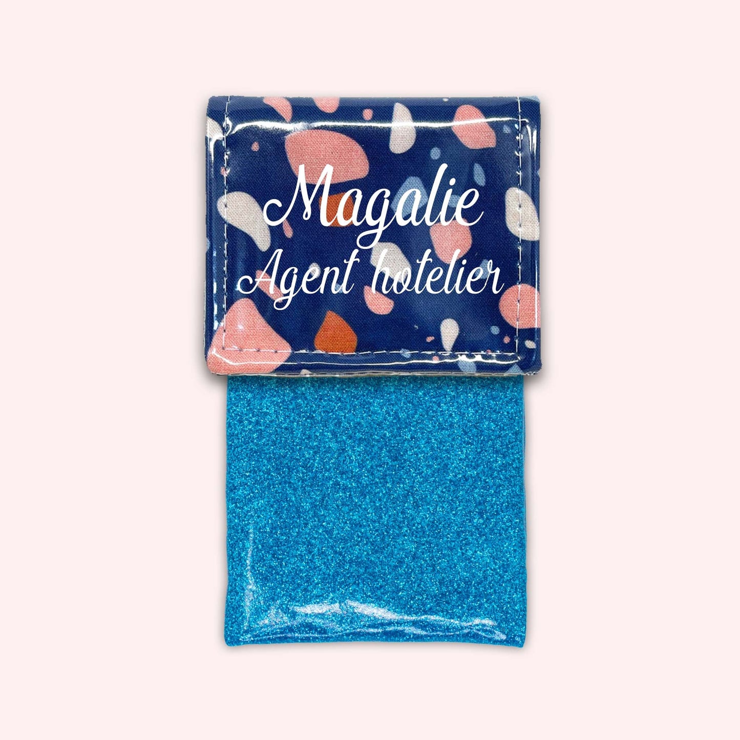 Pochette aimantée Terrazzo Bleu Marine