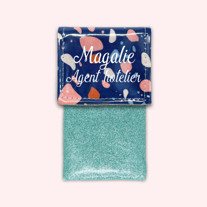 Pochette aimantée Terrazzo Bleu Marine