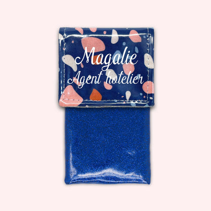 Pochette aimantée Terrazzo Bleu Marine