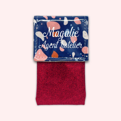 Pochette aimantée Terrazzo Bleu Marine