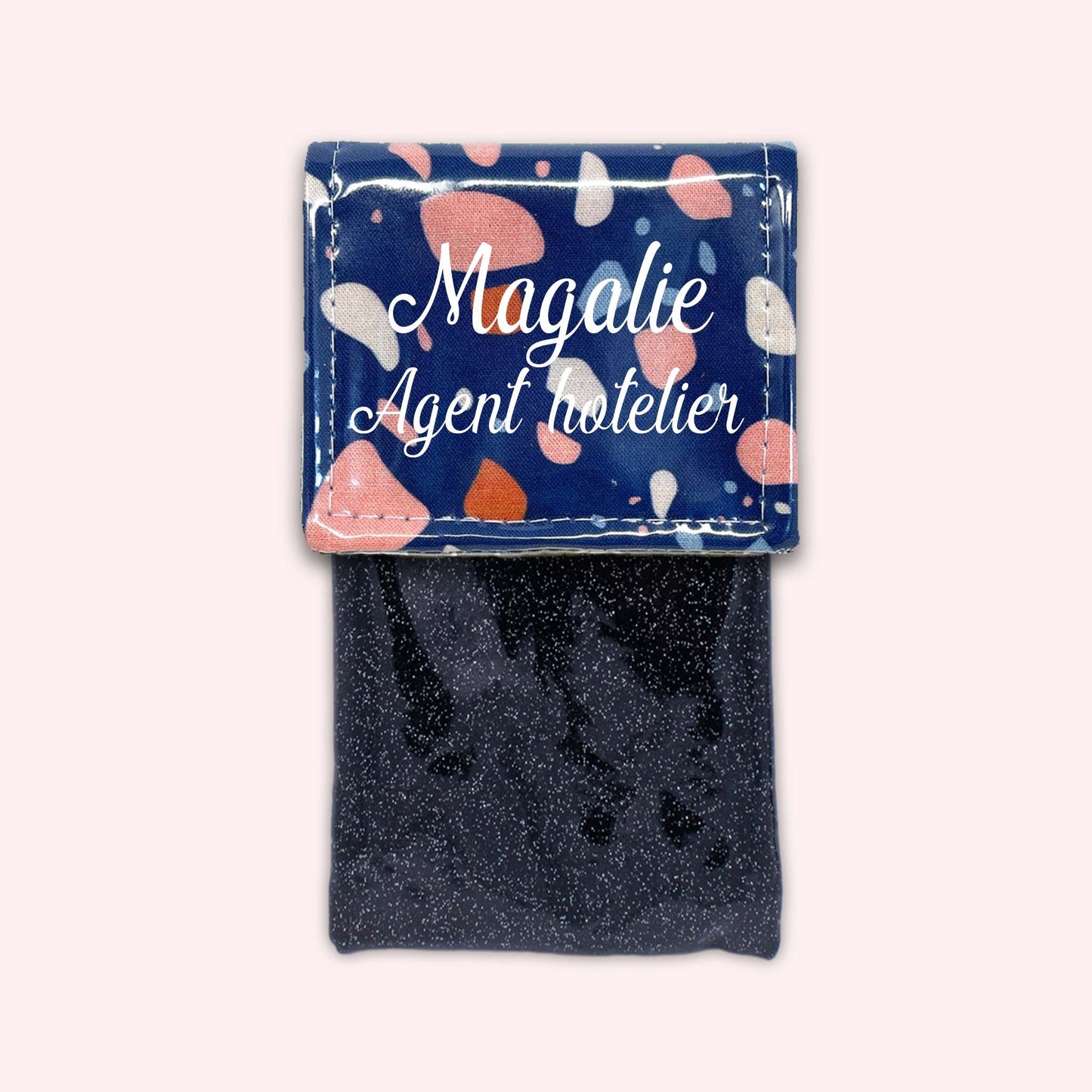 Pochette aimantée Terrazzo Bleu Marine