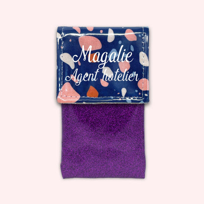 Pochette aimantée Terrazzo Bleu Marine