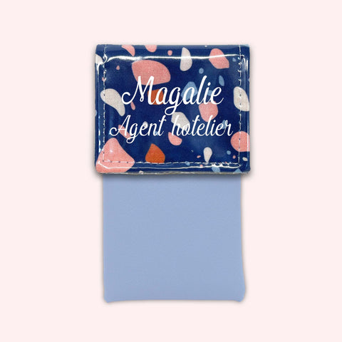 Pochette aimantée Terrazzo Bleu Marine