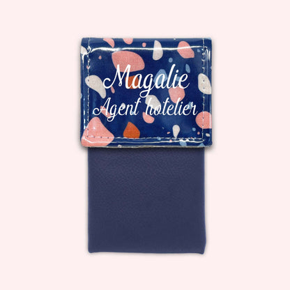 Pochette aimantée Terrazzo Bleu Marine