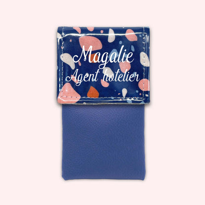 Pochette aimantée Terrazzo Bleu Marine