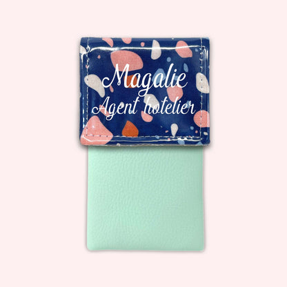 Pochette aimantée Terrazzo Bleu Marine