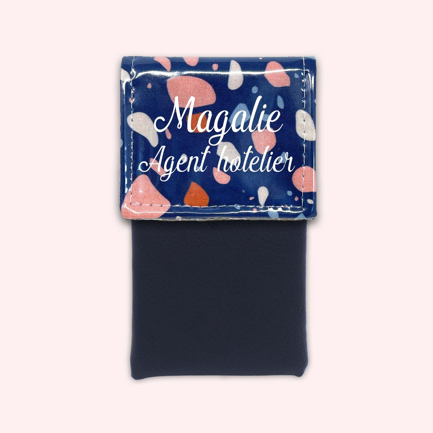 Pochette aimantée Terrazzo Bleu Marine