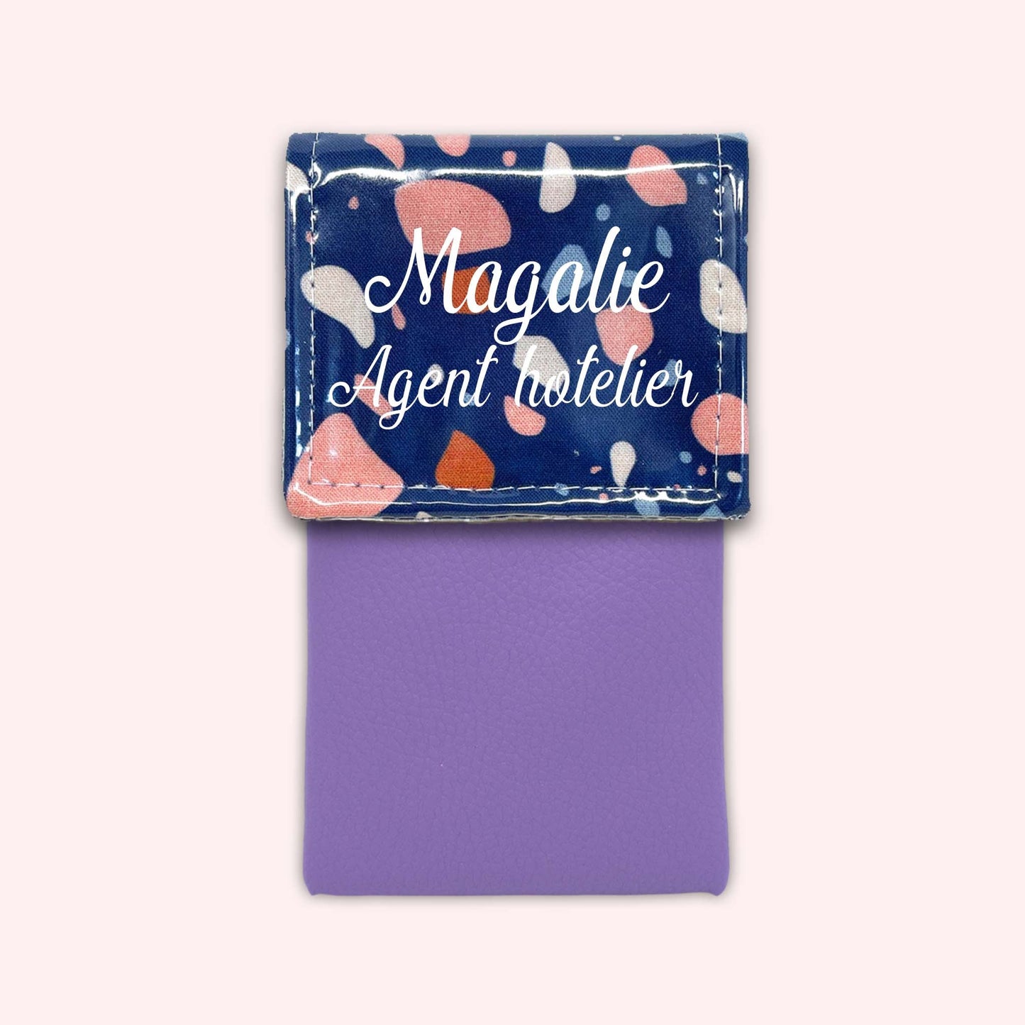 Pochette aimantée Terrazzo Bleu Marine