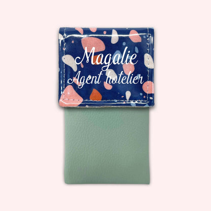 Pochette aimantée Terrazzo Bleu Marine