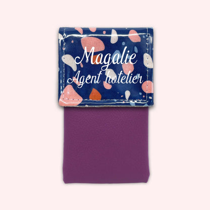 Pochette aimantée Terrazzo Bleu Marine