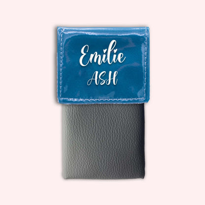 Pochette bicolore rabat Bleu canard