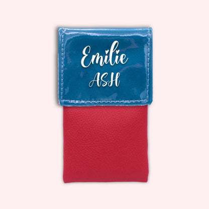 Pochette bicolore rabat Bleu canard