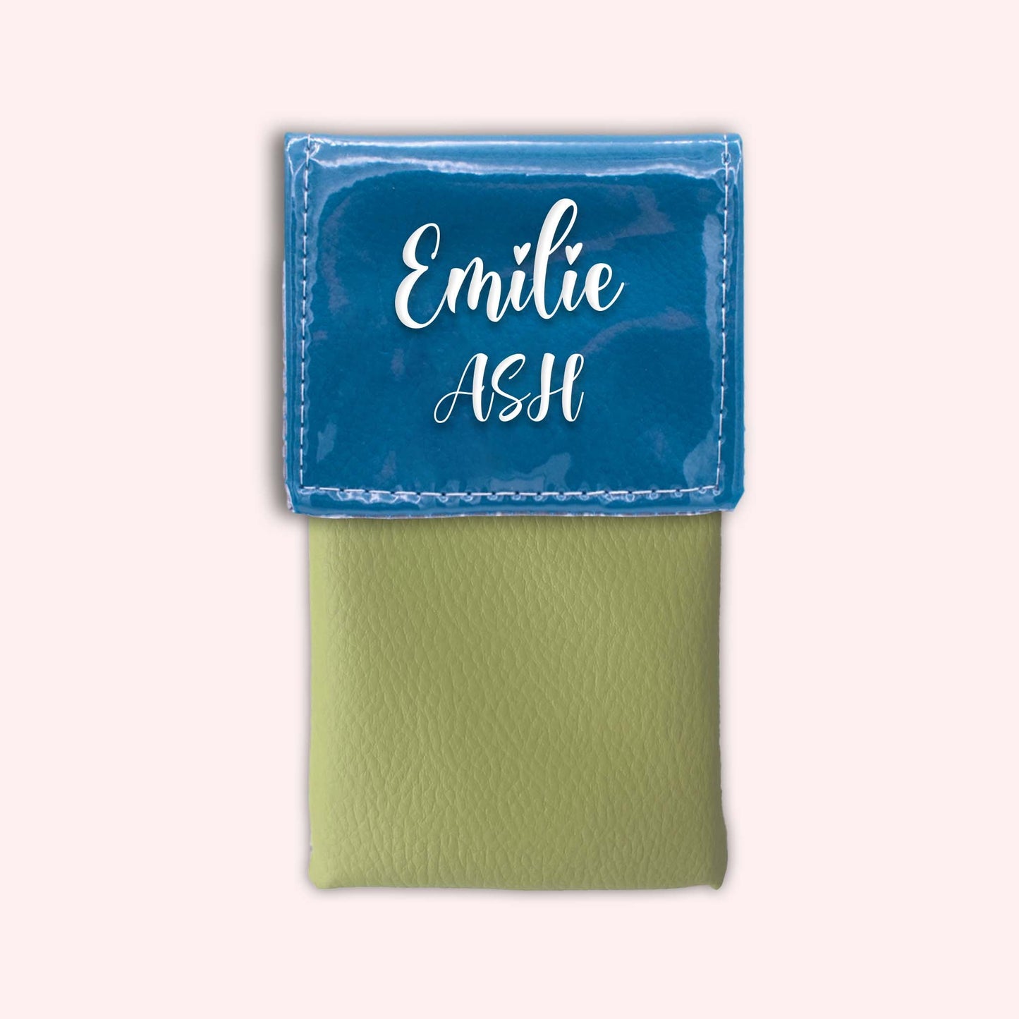 Pochette bicolore rabat Bleu canard