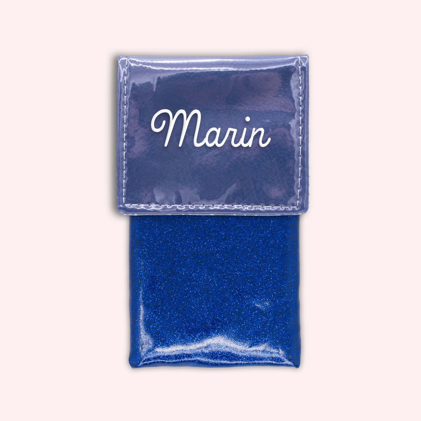 Two-tone pouch with royal blue flap