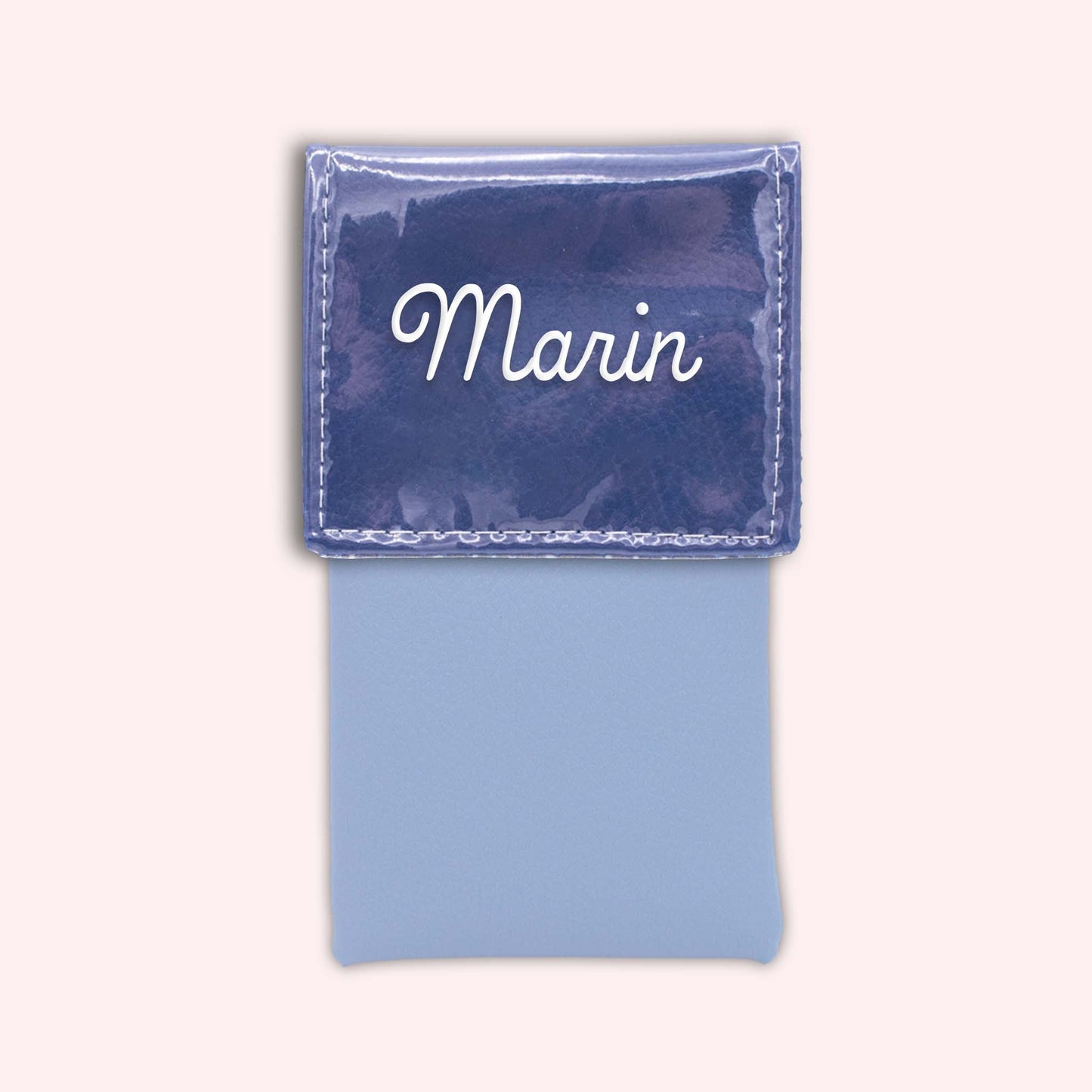 Two-tone pouch with royal blue flap