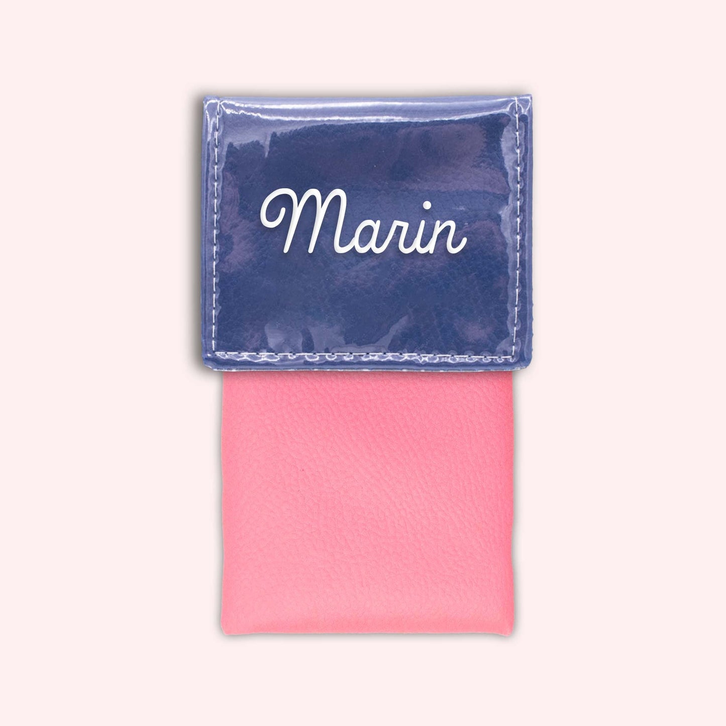 Two-tone pouch with royal blue flap