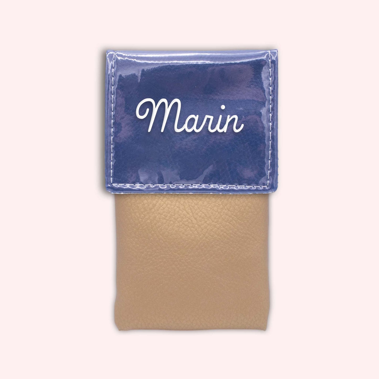 Two-tone pouch with royal blue flap