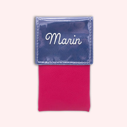 Two-tone pouch with royal blue flap