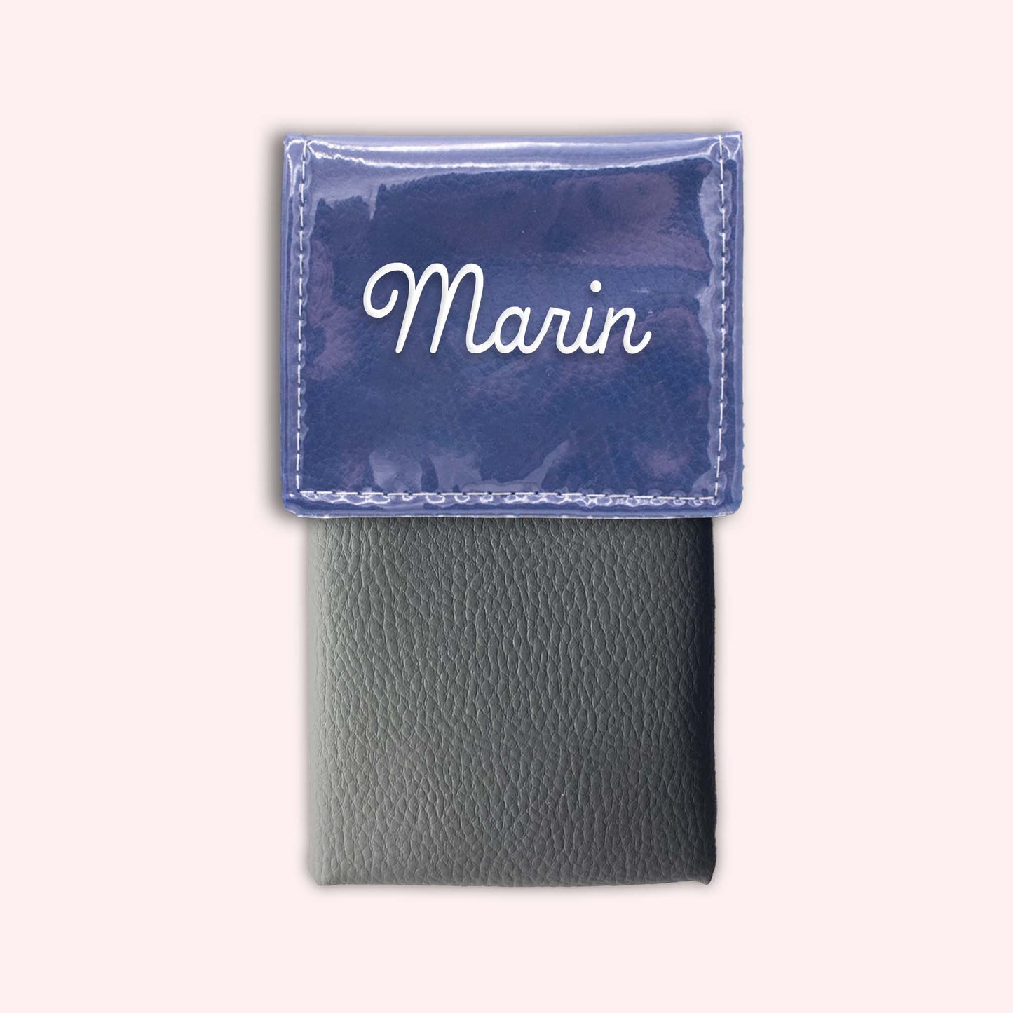 Two-tone pouch with royal blue flap