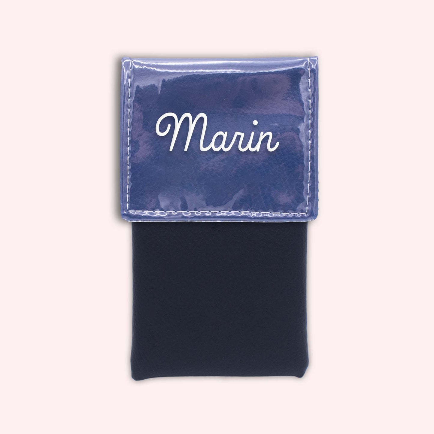 Two-tone pouch with royal blue flap