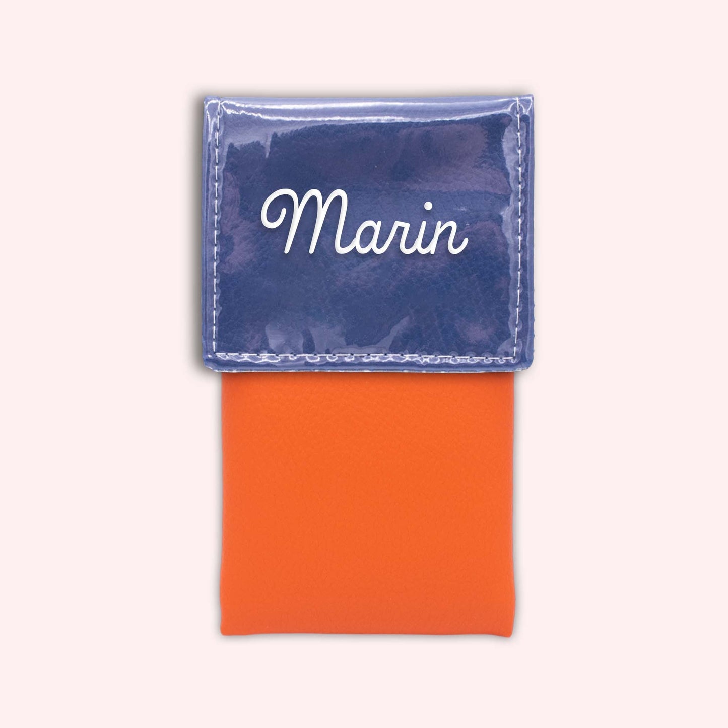 Two-tone pouch with royal blue flap