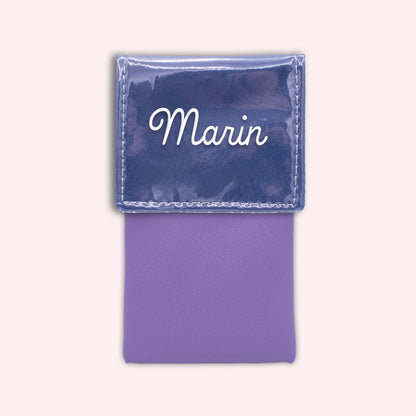 Two-tone pouch with royal blue flap