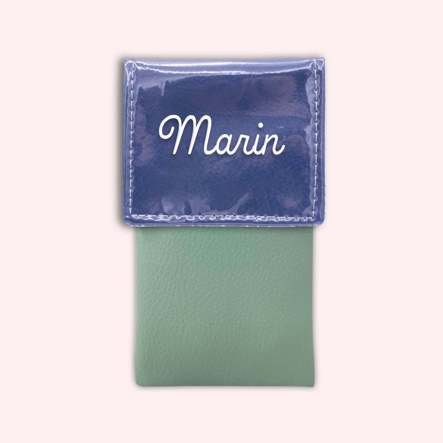 Two-tone pouch with royal blue flap