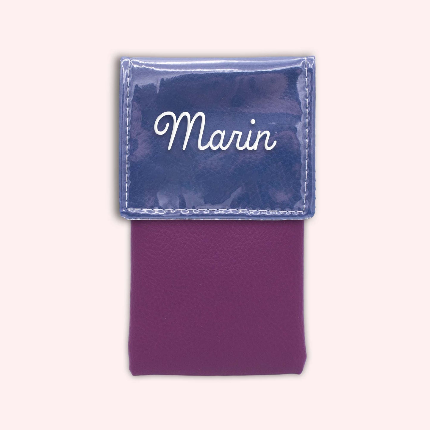 Two-tone pouch with royal blue flap