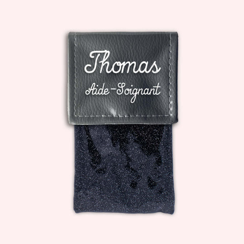 Two-tone dark grey flap pouch