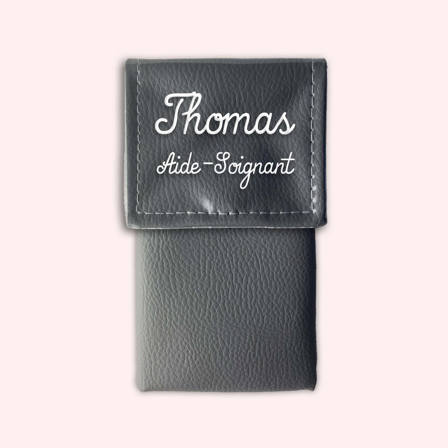 Two-tone dark grey flap pouch