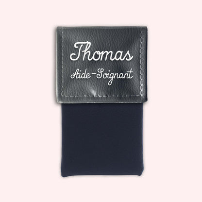 Two-tone dark grey flap pouch