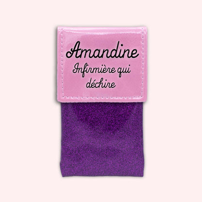 Two-tone pouch with pale pink flap