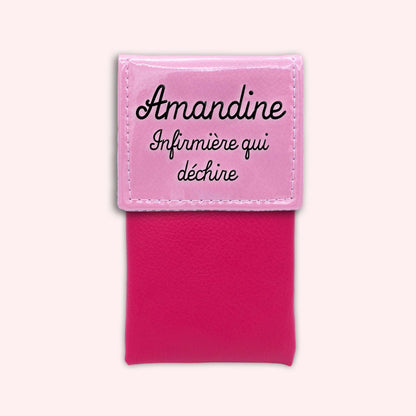 Two-tone pouch with pale pink flap