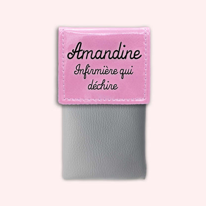 Two-tone pouch with pale pink flap