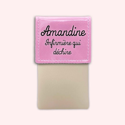 Two-tone pouch with pale pink flap