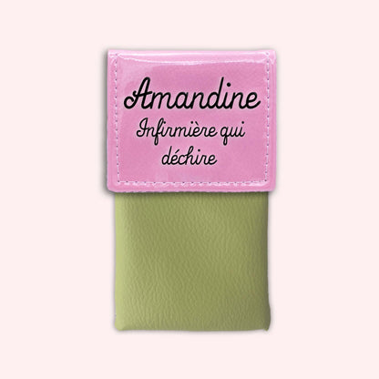 Two-tone pouch with pale pink flap