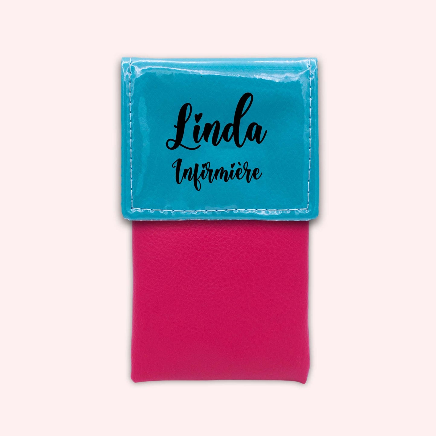 Two-tone Turquoise flap pouch