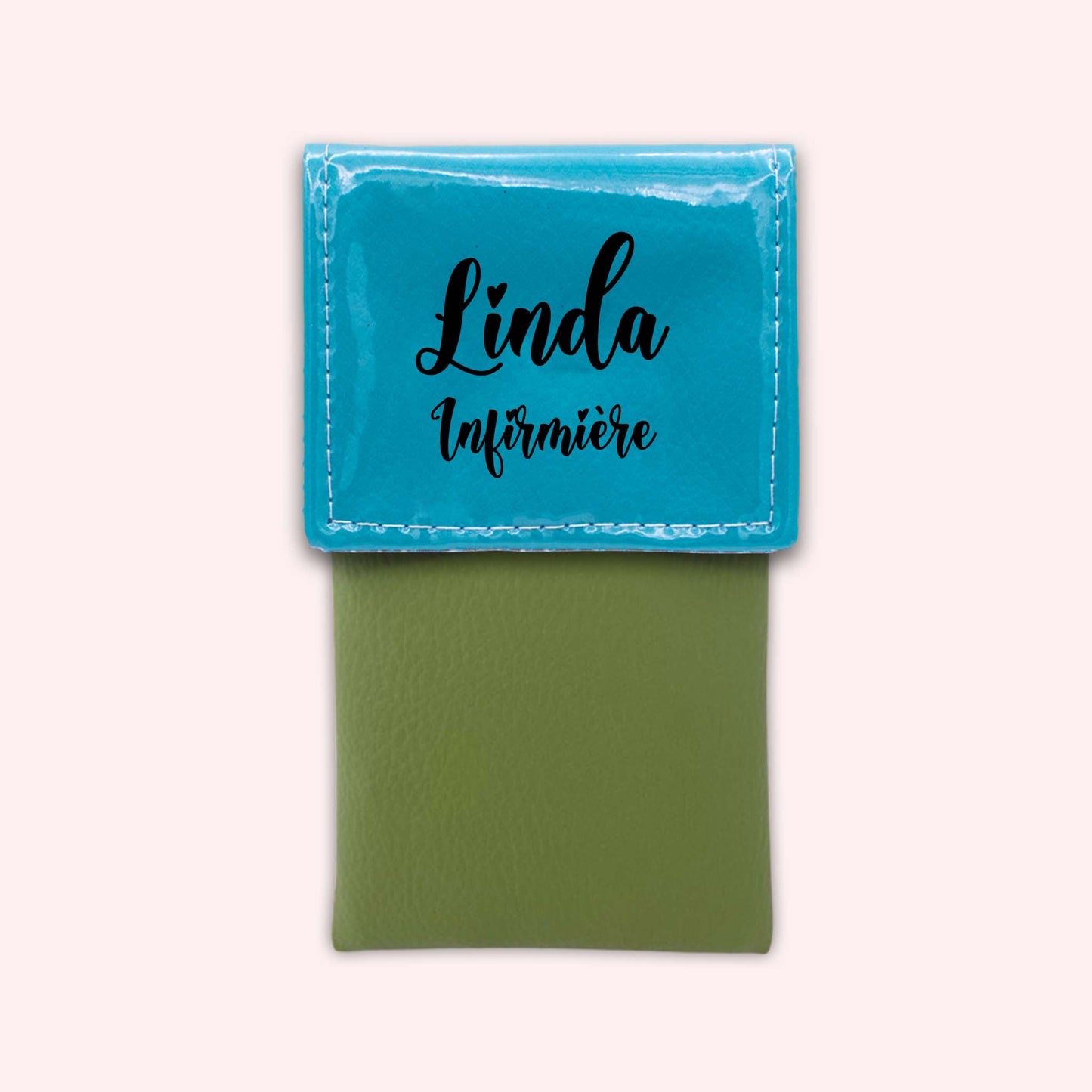 Two-tone Turquoise flap pouch