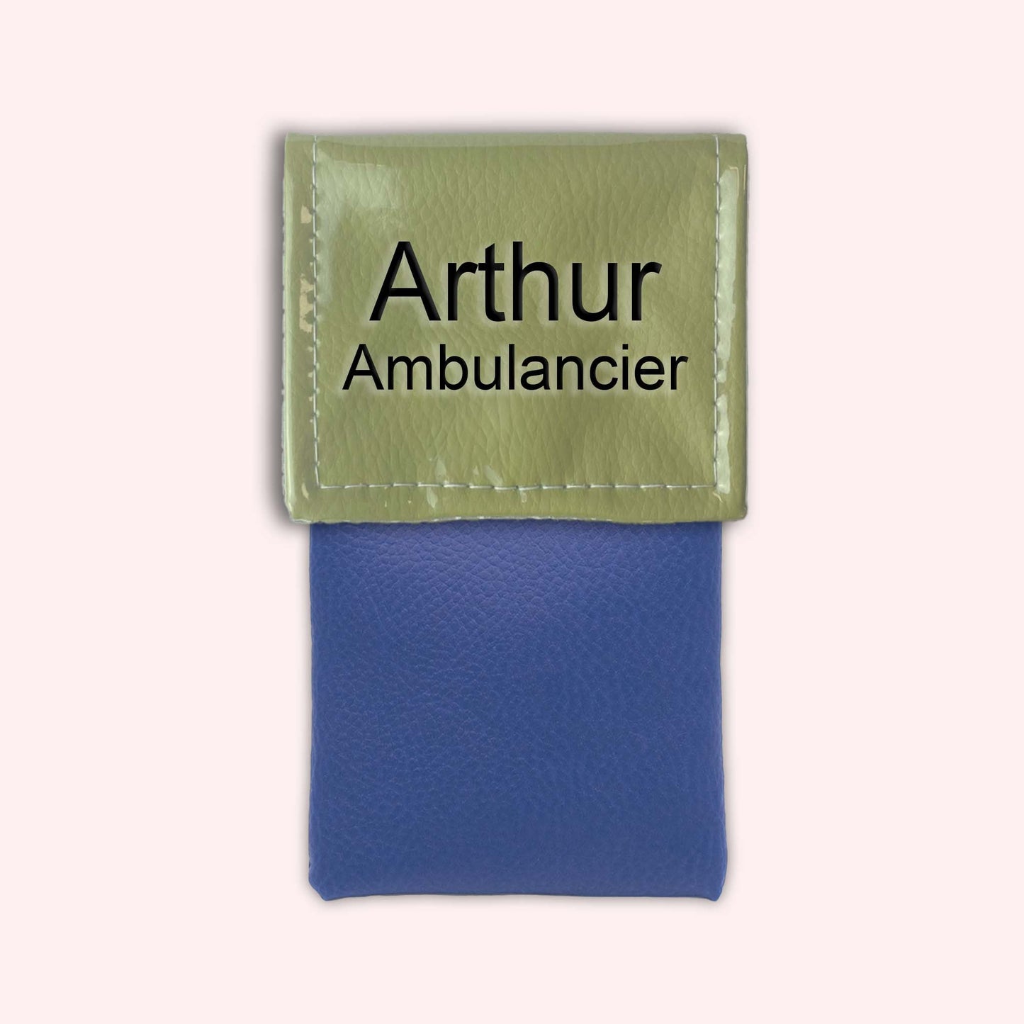 Two-tone pouch with fennel green flap