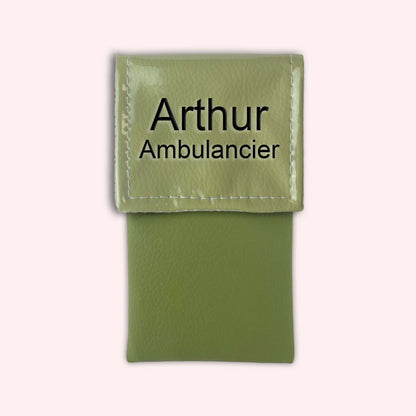 Two-tone pouch with fennel green flap