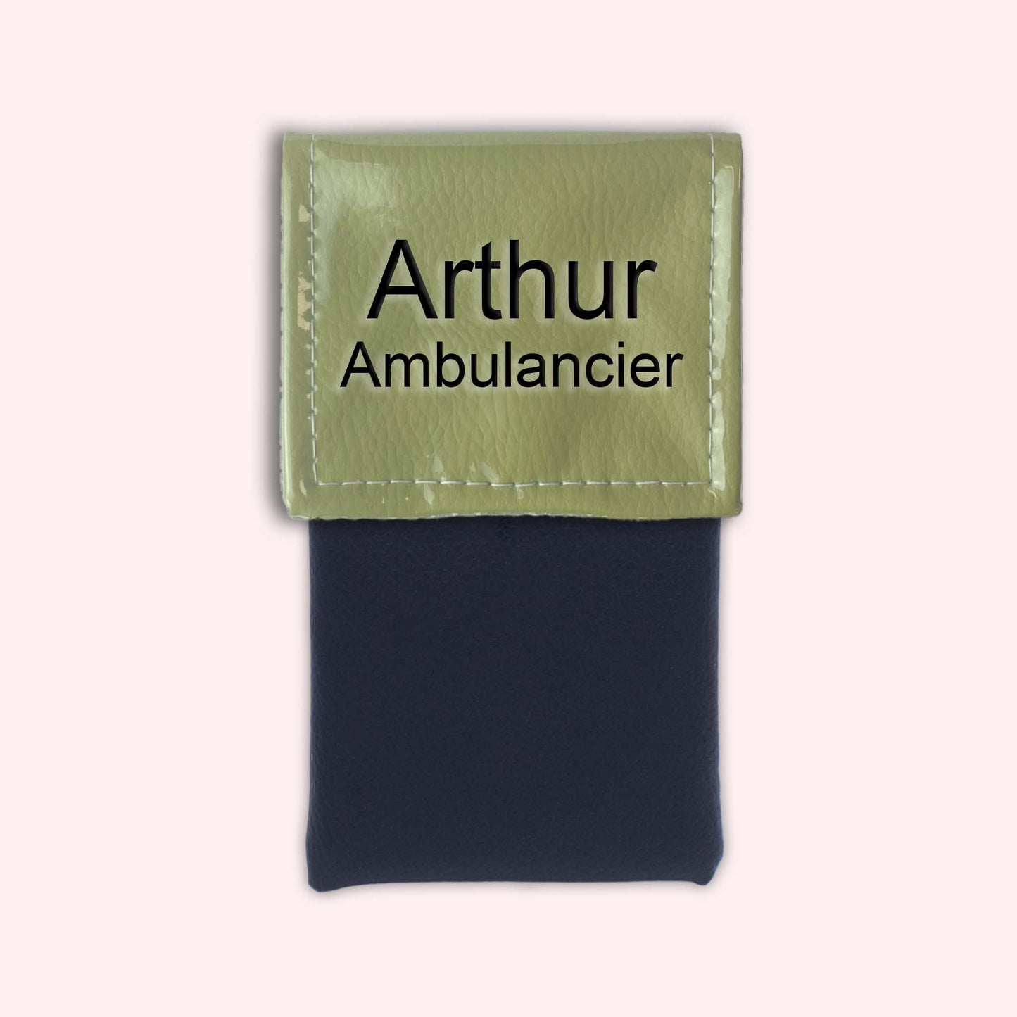 Two-tone pouch with fennel green flap