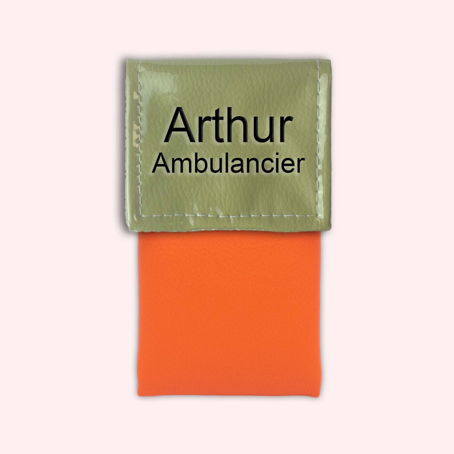 Two-tone pouch with fennel green flap