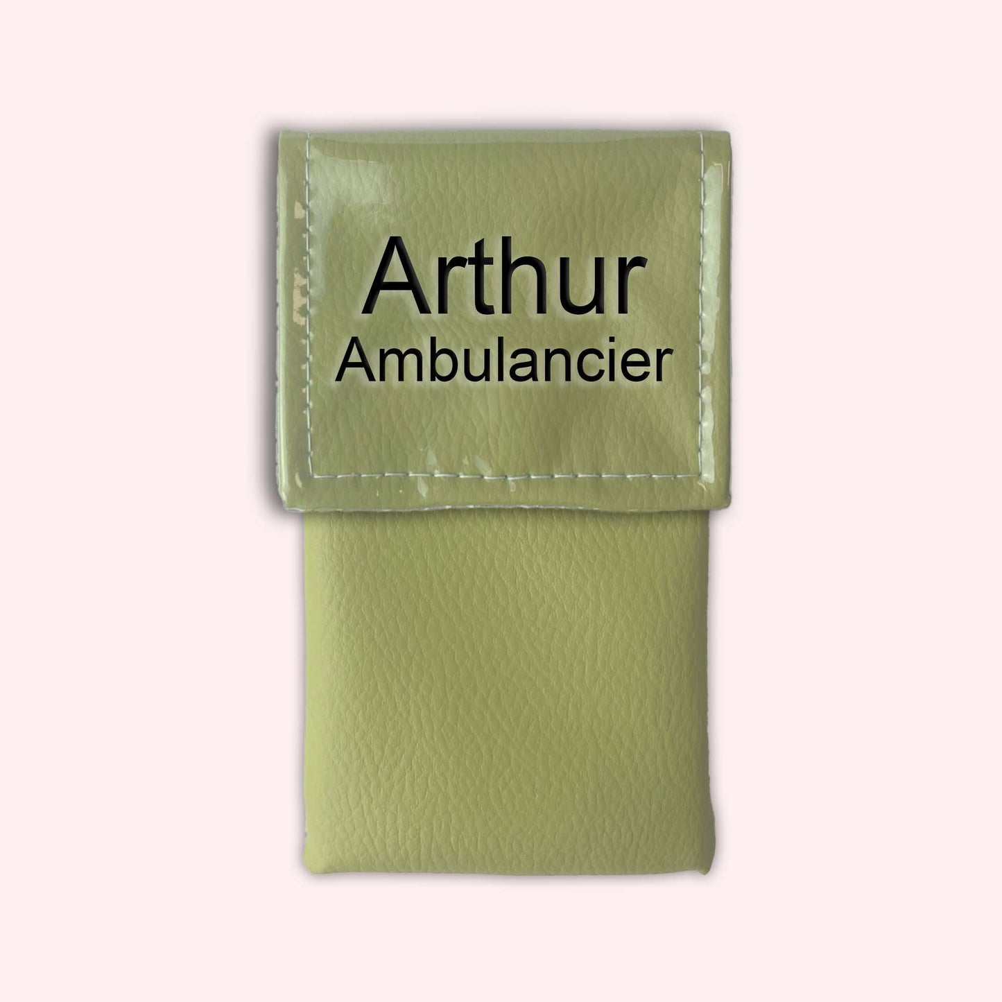 Two-tone pouch with fennel green flap