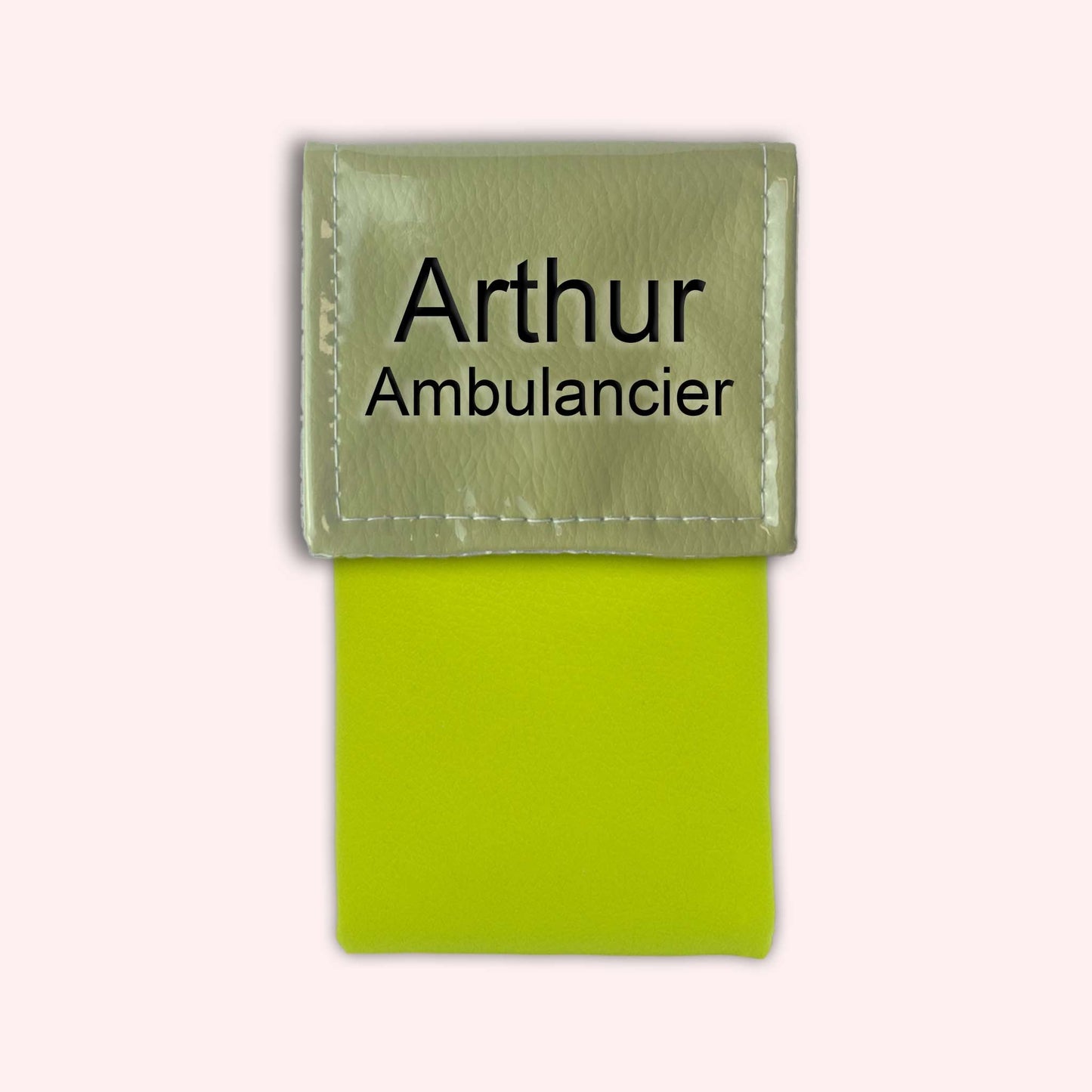 Two-tone pouch with fennel green flap