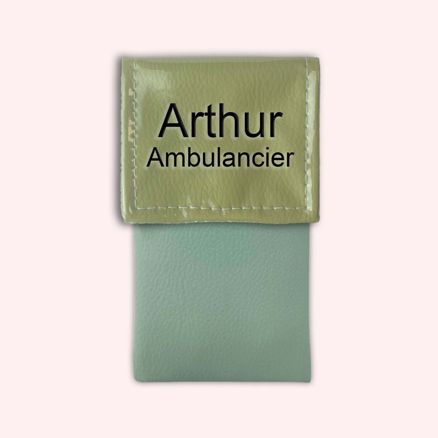 Two-tone pouch with fennel green flap