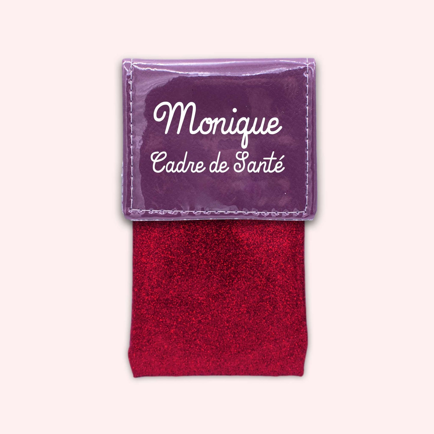 Two-tone purple flap pouch