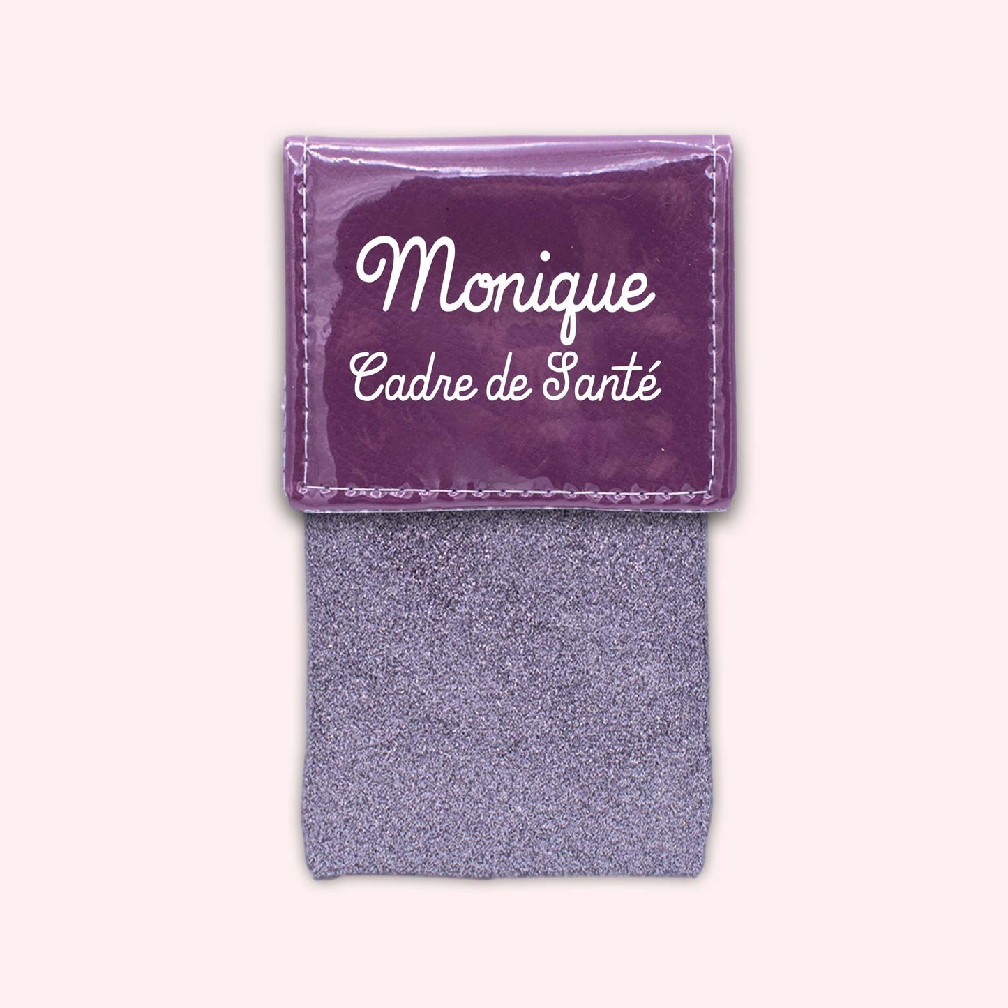 Two-tone purple flap pouch