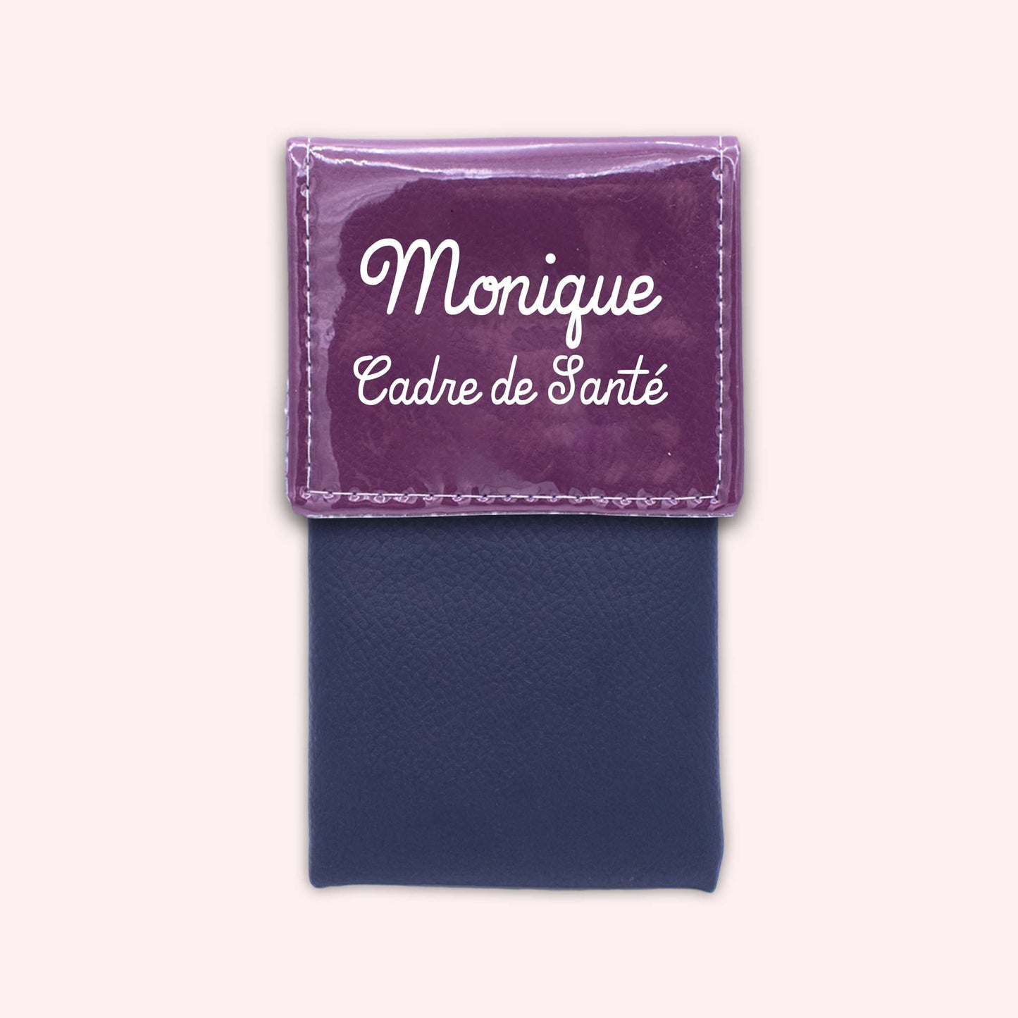 Two-tone purple flap pouch