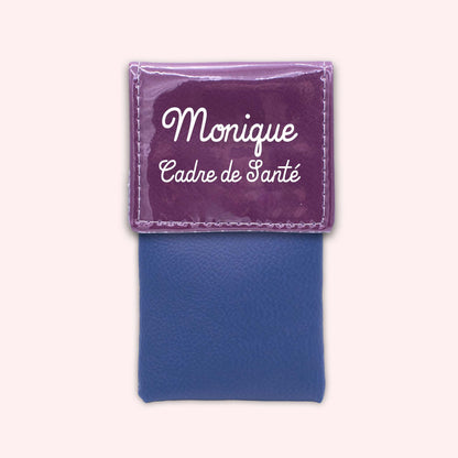 Two-tone purple flap pouch