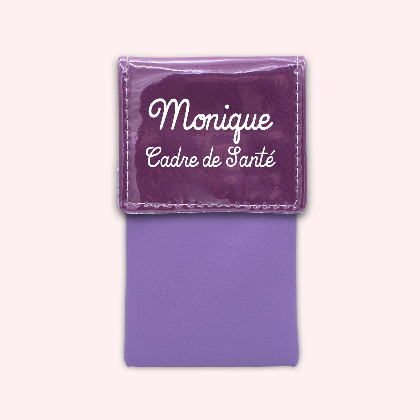 Two-tone purple flap pouch